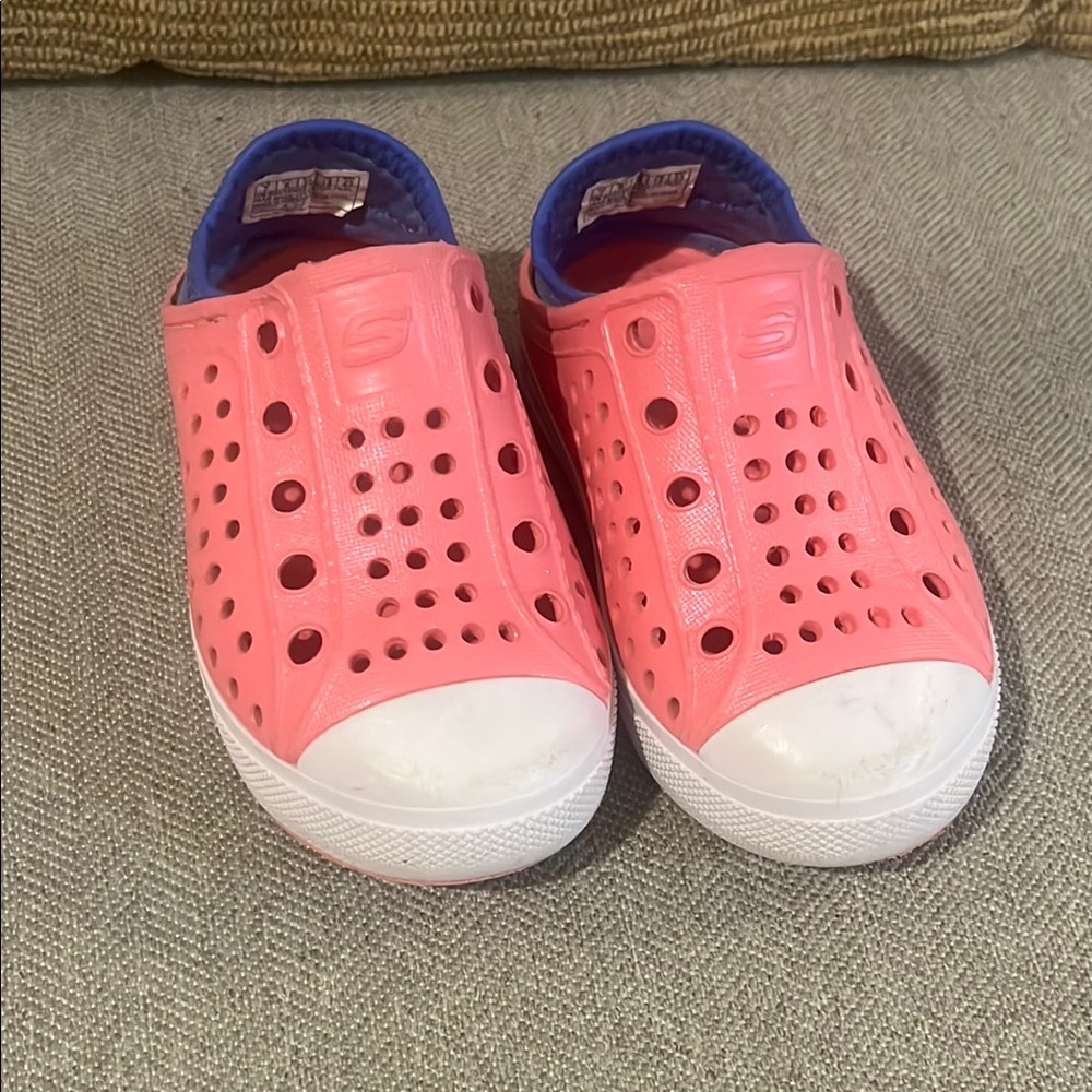 Skechers Pink, blue and White Water Shoes with Ventilation size 7 little girls